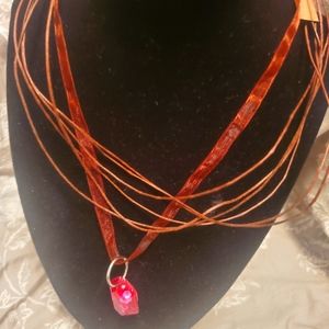 Handmade pink resin pendant